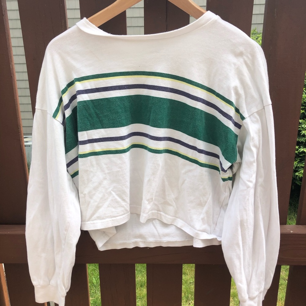 Cropped Long Sleeve w Retro Stripes